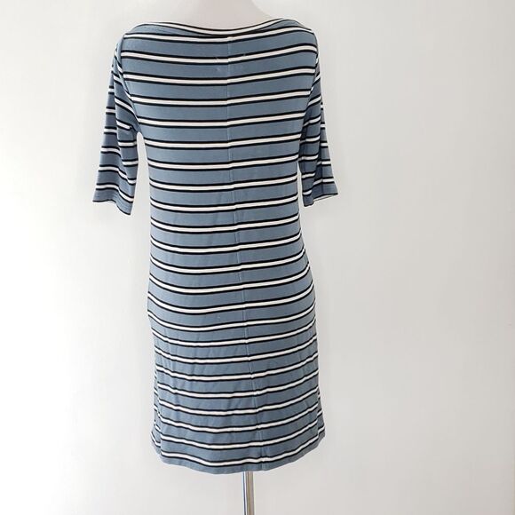 Lou & Grey Castaway Signaturesoft Striped Dress Blue Women XS Extra Small - Picture 4 of 7